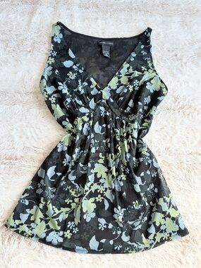 🖤 Y2K Vintage New York & Company Floral Babydoll Tank 🖤 Grunge Fairycore 2000s